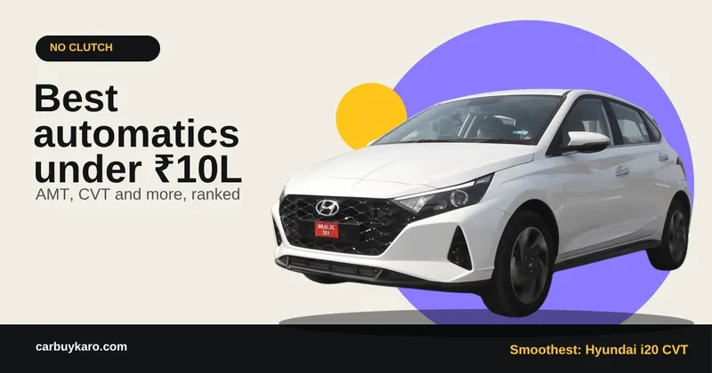 Best Automatic Cars Under 10 Lakh in India (2026): AMT, CVT and More