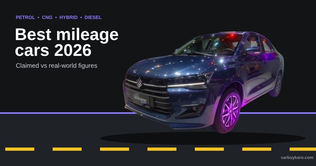 Best Mileage Cars in India 2026: Petrol, CNG, Hybrid and Diesel Picks